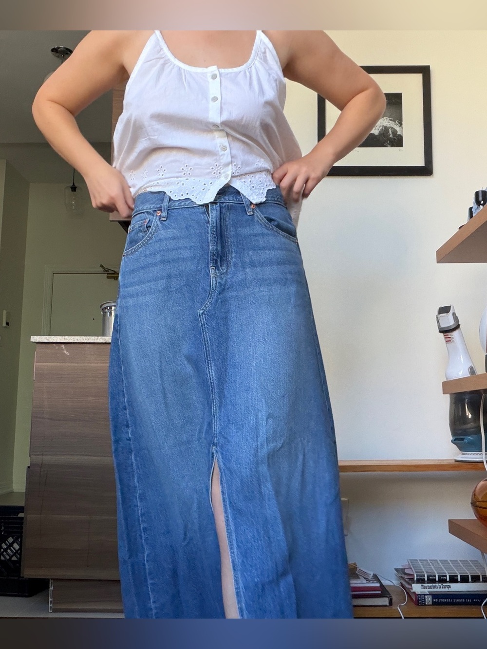 GAP Blue Denim Maxi Skirt